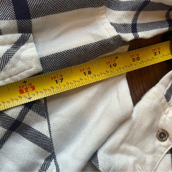 Rails Free People shirt S white blue plaid Hunter soft beachy - Picture 9 of 10